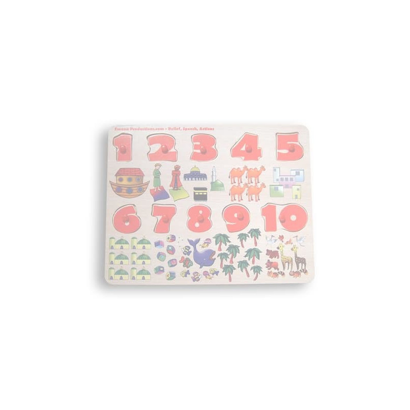 Wooden Number Board in English with Pictures Wooden Number Board in English with Pictures